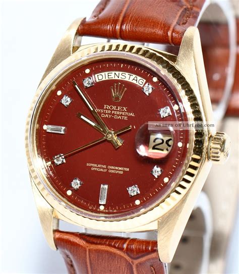 rolex day date in gold aus den 70ern mit lederarmband|rolex day date heute.